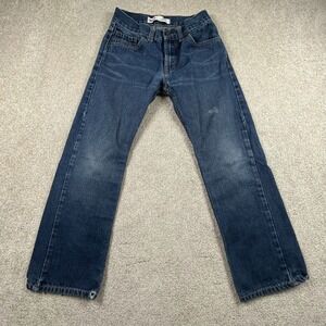 Levi's 505 Jeans Boys 12 Blue Denim Stretch Regular Straight Leg Everyday Wear
